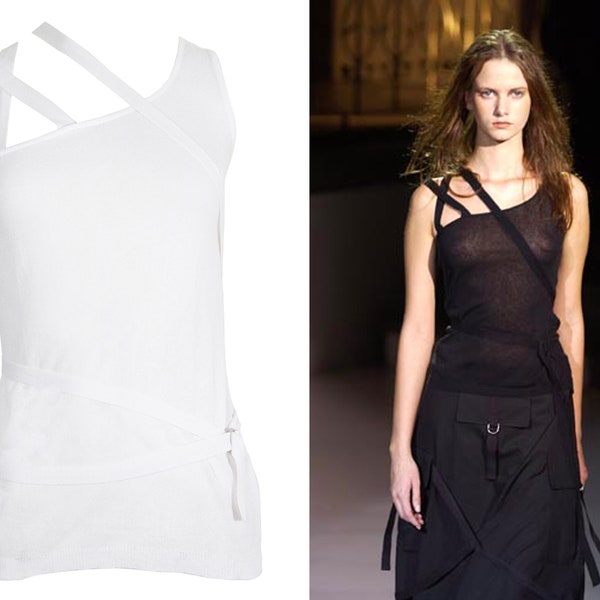 S/S 2003 Simultaneous harness tank top / Early 2000s archive Simultaneous strapped subversive top / Made in Italy