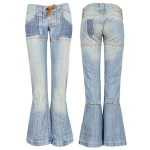 【MARITHE】W LOW-WAIST TUCK WIDE DENIM PANTS M LOW-WAIST TUCK WIDE DENIM PANTS light blue - MARITHE