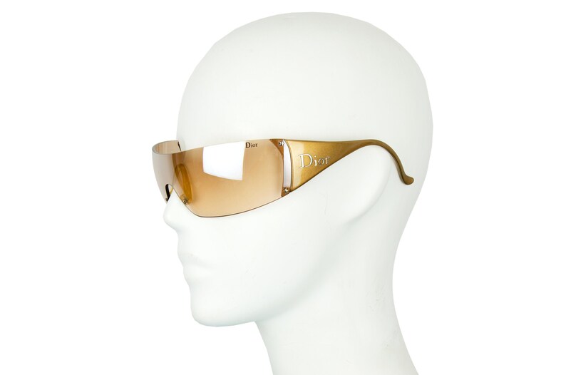 Dior SKI 5 Sunglasses / 2000s Dior Mask Gold Sunglasses / Y2K Etsy