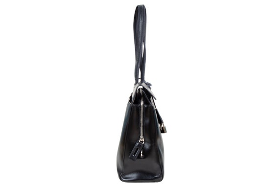 1990s Prada black box leather square tote bag / M… - image 4