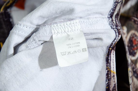 Vintage patchwork print two piece set / Printed j… - image 10