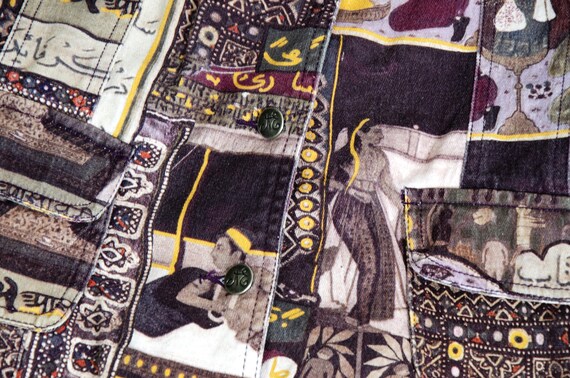 Vintage patchwork print two piece set / Printed j… - image 8