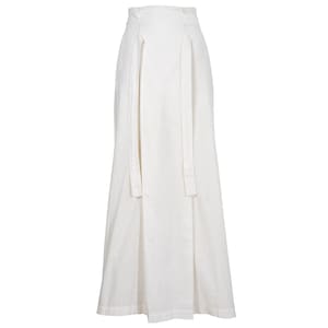 1994 Michel Klein &quot;toile&quot; white cotton maxi skirt / Made in France