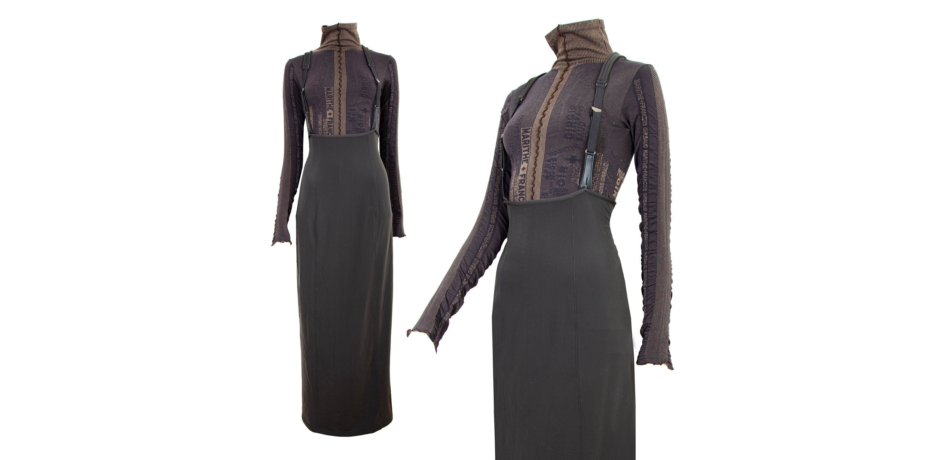 Ensemble Girbaud : Deux Tops (manches Courtes + Longues) Et Jupe Assortie Bleu - Taille 38/40 - Occasion TB état