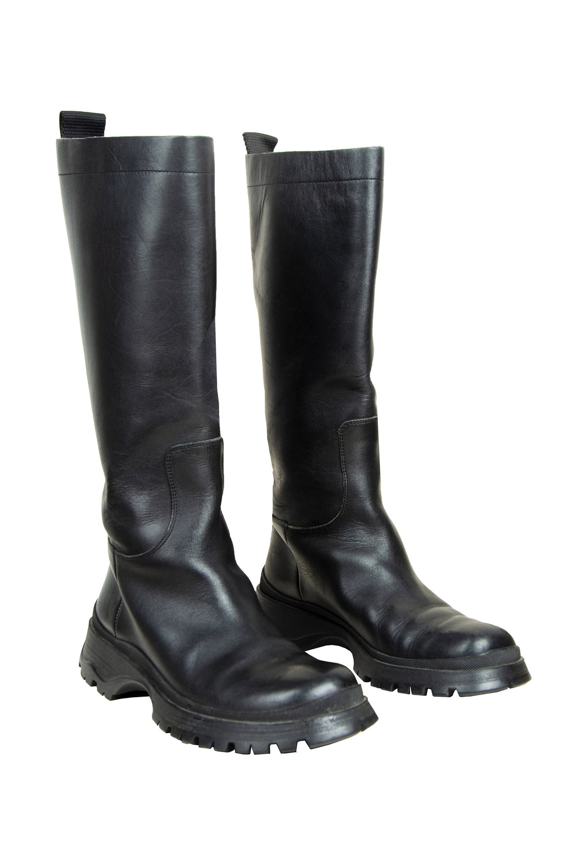 prada lug sole leather bootie