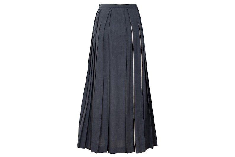 Vintage "IWISH" by Yohji Yamamoto long pleated skirt with contrasting panels / Made in Japan image 8