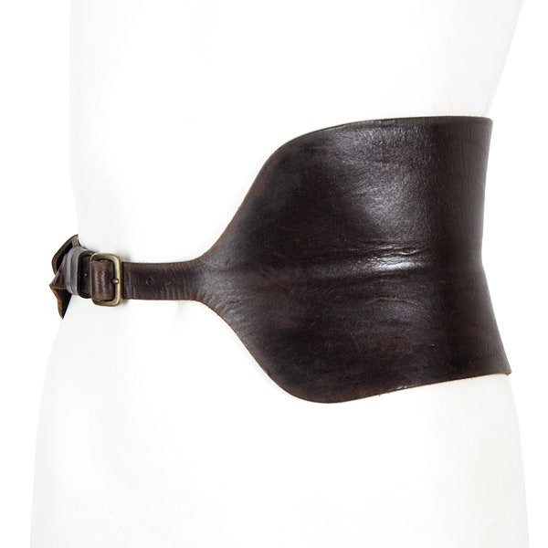 Vintage 90s Dries Van Noten brown leather corset belt / Made in Italy