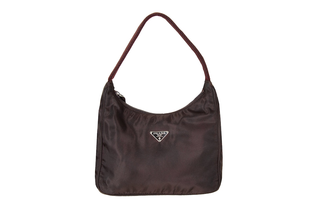 SOLD OUT Vintage Prada Brown Tessuto Mini Hobo Handbag / 90s 