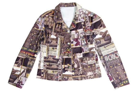 Vintage patchwork print two piece set / Printed j… - image 5