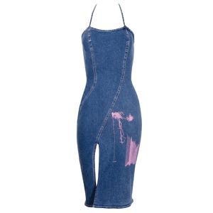 white christmas dresses Crush-Worthy Strapless Denim Bodycon Midi Dress main image 0