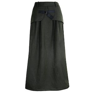 Vintage Atsuro Tayama army green layered skirt / Made in Japan