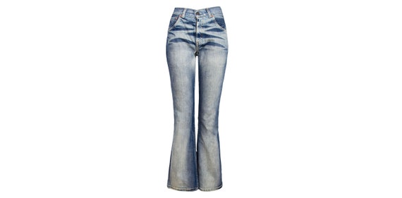 Buy Early 2000s Levi's 525 Flared Jeans / Contrasted Fading Mid Rise Kick  Flare Leg Jeans Online in India 