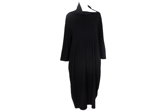 Jil Sander, 90s Jil Sander 100% wool knit cocoon architectural dress / Made in Italy