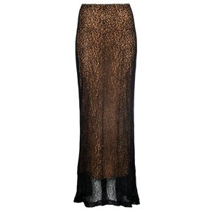 Vintage Ozbek black crochet skirt with soft mesh lining / Made in Italy