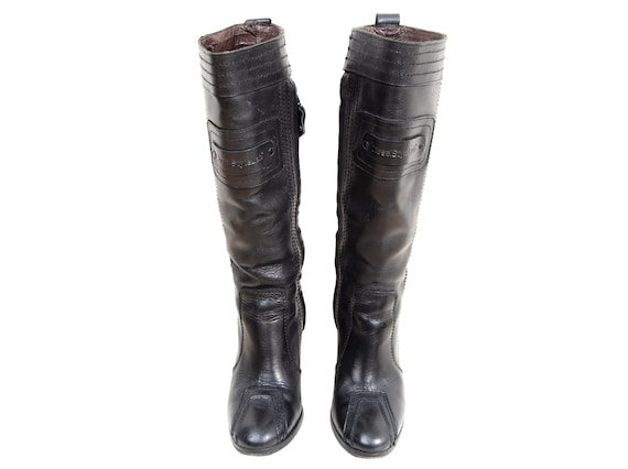 Diesel StyleLab early 2000s black leather boots / Die… - Gem