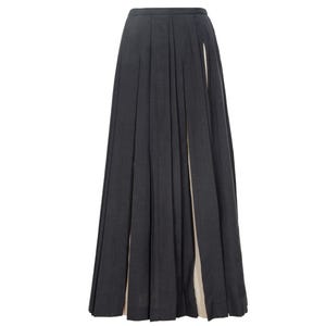 Vintage "IWISH" by Yohji Yamamoto long pleated skirt with contrasting panels / Made in Japan image 4