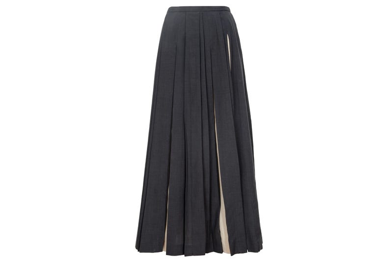 Vintage "IWISH" by Yohji Yamamoto long pleated skirt with contrasting panels / Made in Japan image 4
