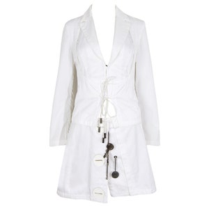 Rare S/S 2004 Dirk Bikkembergs jacket + mini skirt two piece set / New old stock with original tag / Made in Italy