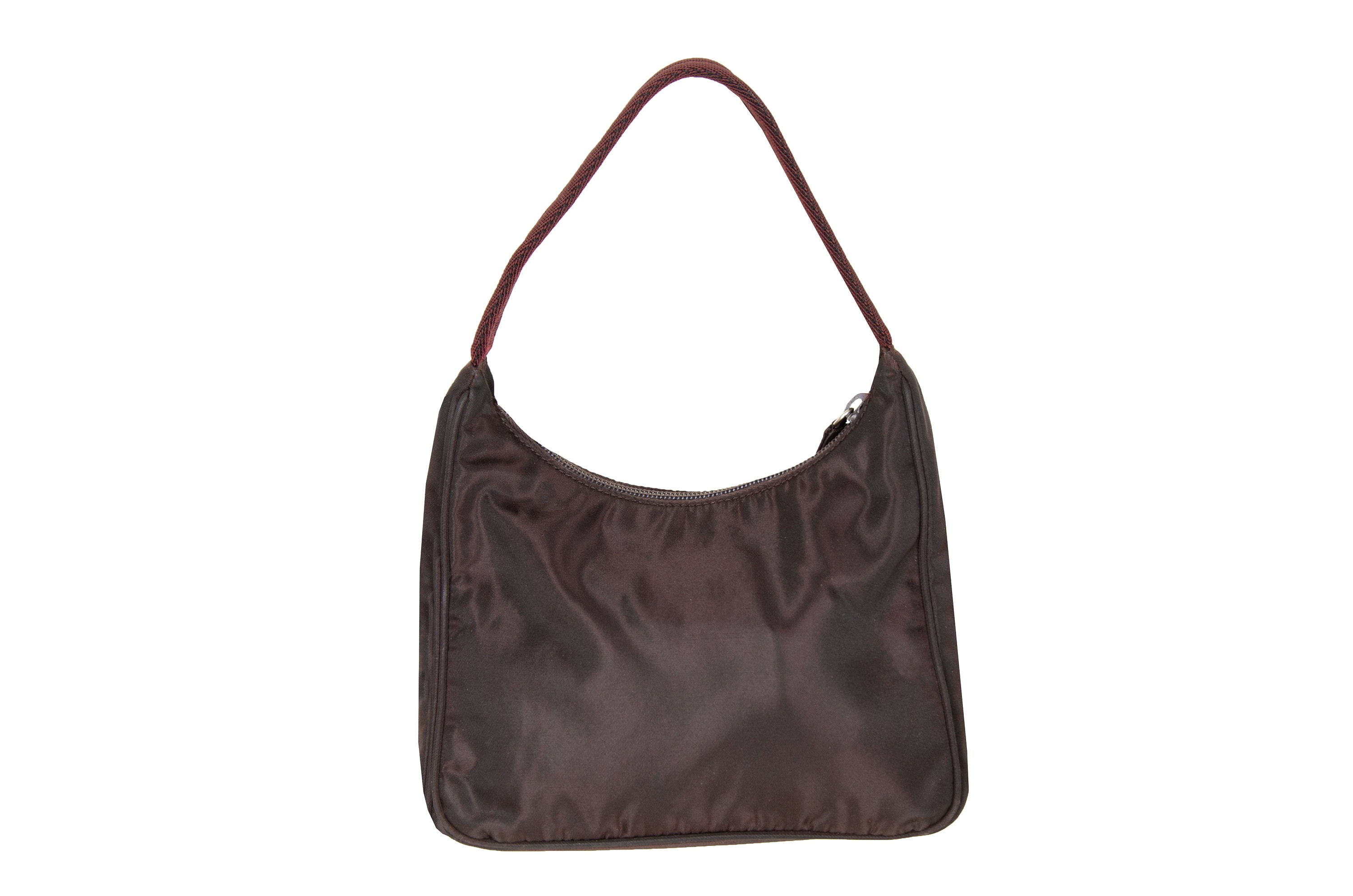 SOLD OUT Vintage Prada Brown Tessuto Mini Hobo Handbag / 90s