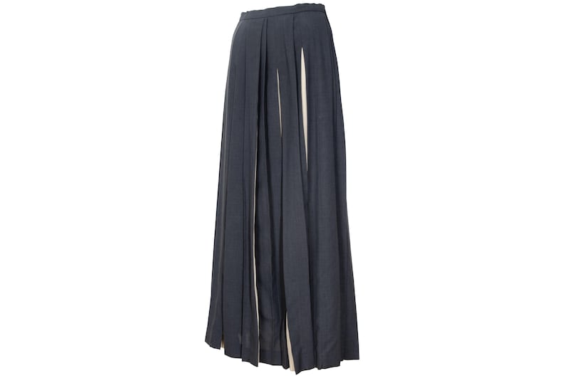 Vintage "IWISH" by Yohji Yamamoto long pleated skirt with contrasting panels / Made in Japan image 5