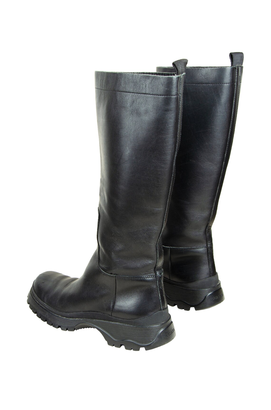 prada lug sole leather bootie