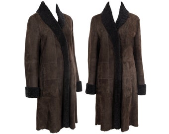 Vintage Sylvie Schimmel brown lamb shearling coat / Made in France