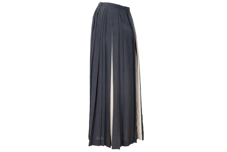 Vintage "IWISH" by Yohji Yamamoto long pleated skirt with contrasting panels / Made in Japan image 9