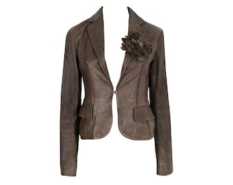 Enchantement...? vintage brown leather jacket