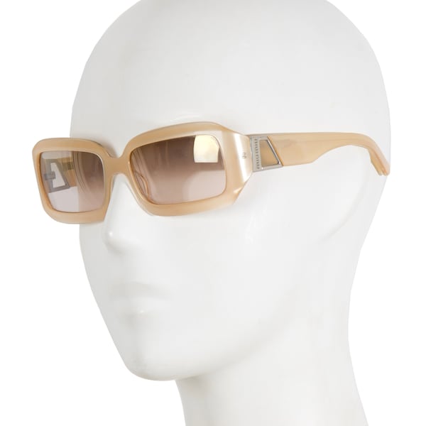 2000s Miu Miu chunky frame rectangular sunglasses / Vintage Miu Miu honey beige acetate square sunglasses