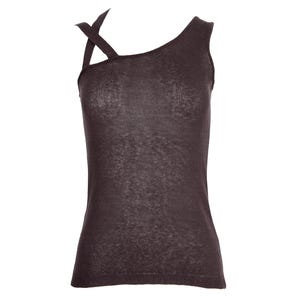 トップス 00s archive ANN DEMEULEMEESTER camisole Ann Demeulemeester 2000s Asymmetric Ribbed Tank Top