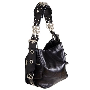 Vintage Chloé by Phoebe Philo black leather chain strap bag