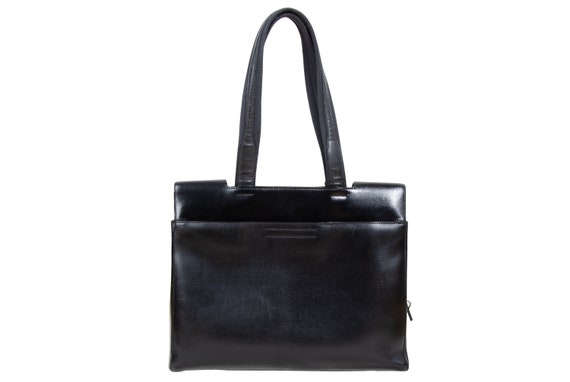 1990s Prada black box leather square tote bag / M… - image 5