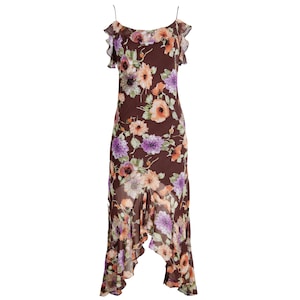 blue dress for baby girl One Shoulder Neckline Frilly Asymmetric Hem And Neckline Detail Floral –  John Paul Ataker main image 0