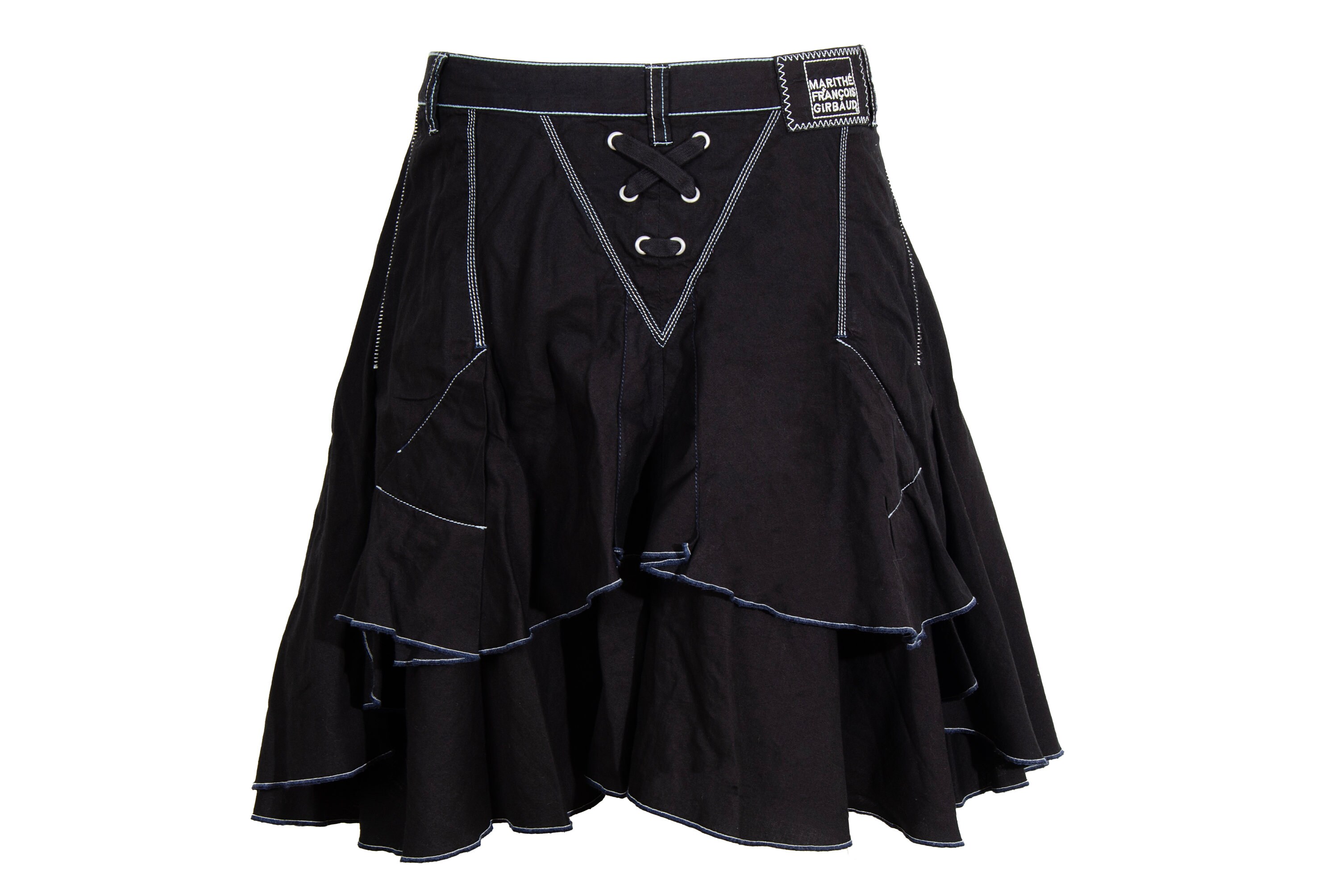 2000s Marithé François Girbaud Layered Asymmetrical Skirt / MFG  