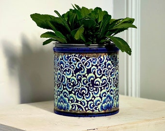 Gisela Graham 3 sizes Navy Blue Honeycomb Ceramic Plant Pot Cover Planter Gisela Graham 3 sizes Navy Blue Honeycomb Ceramic Plant Pot Cover Planter