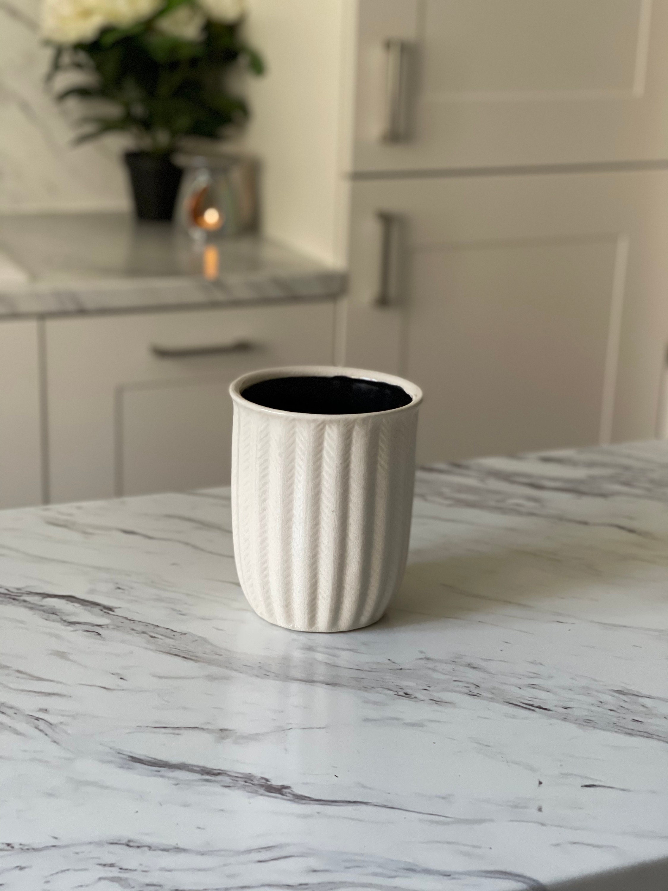 Cream Ceramic Indoor Planter 17cm Large Ceramic Cream Plant Etsy