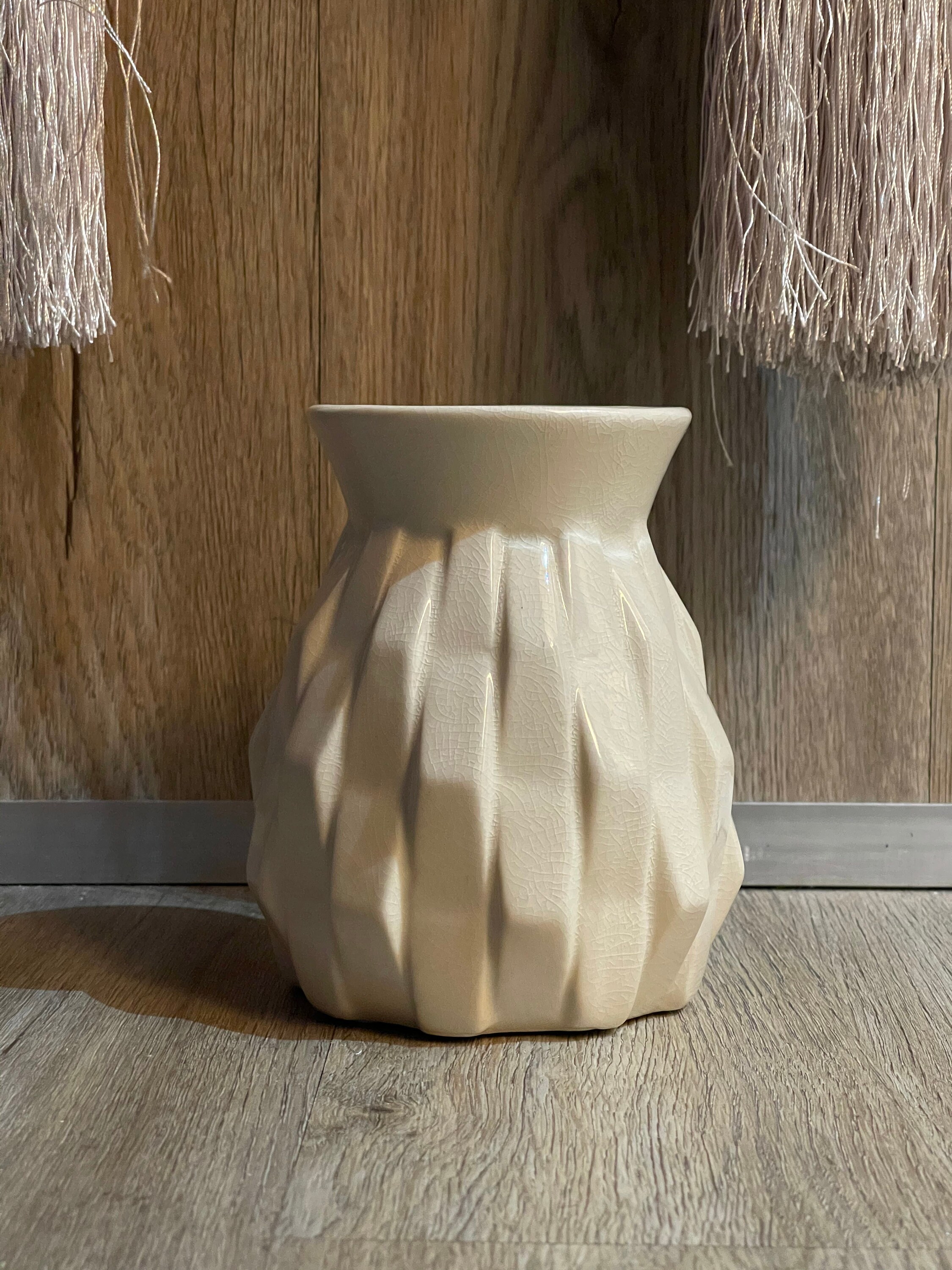 Cream ceramic vase 15cm Ceramic cream vase Dried flower Etsy