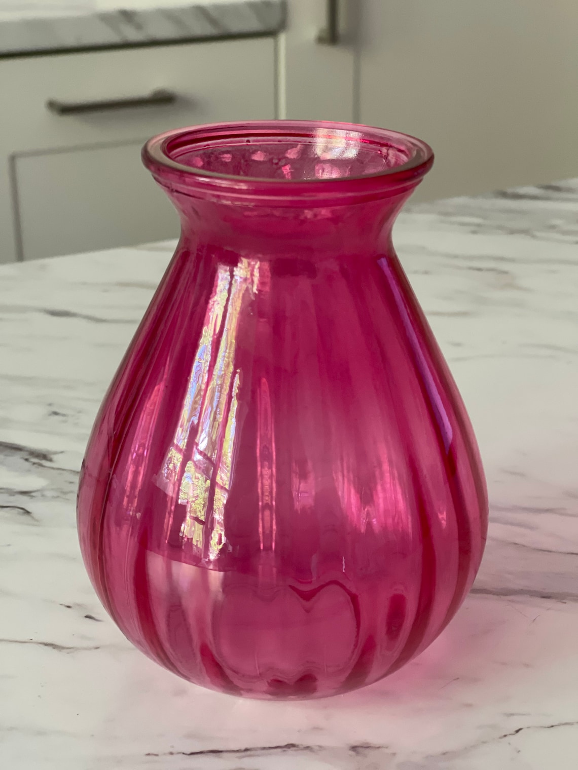 Pink Glass vase 14cm Pink tulip shape vase Dried flower | Etsy