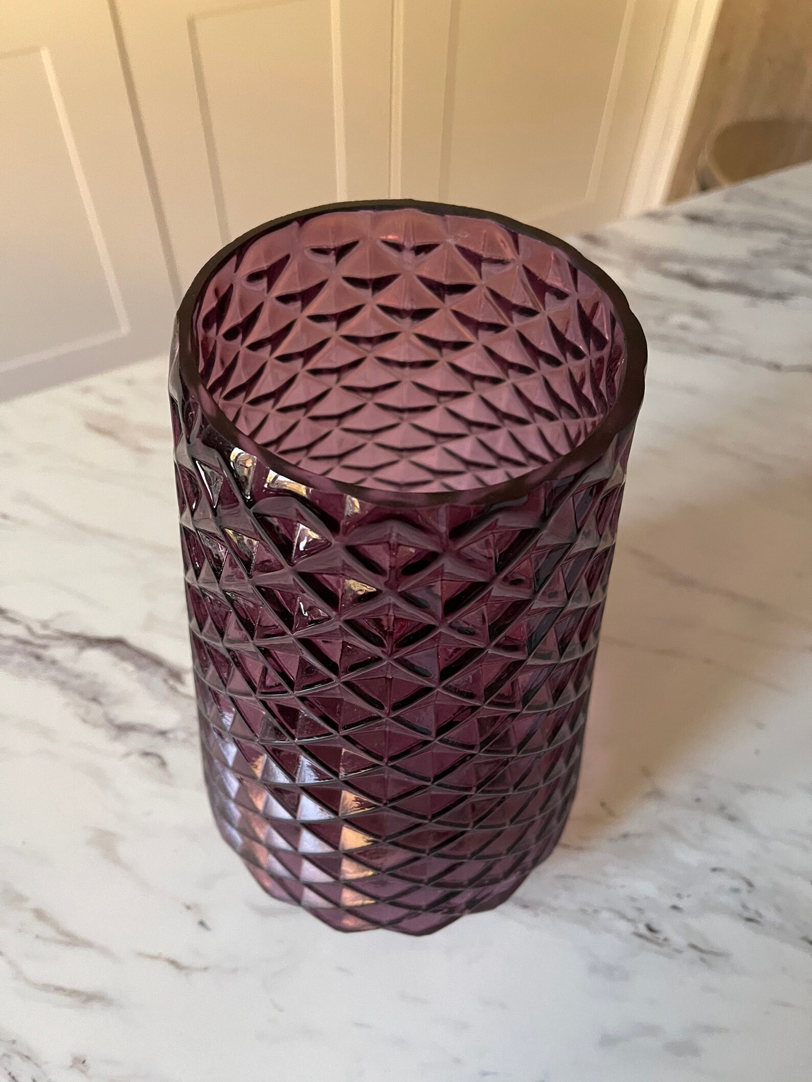 Purple Glass Vase 26cm Large Purple glass vase Vintage Etsy