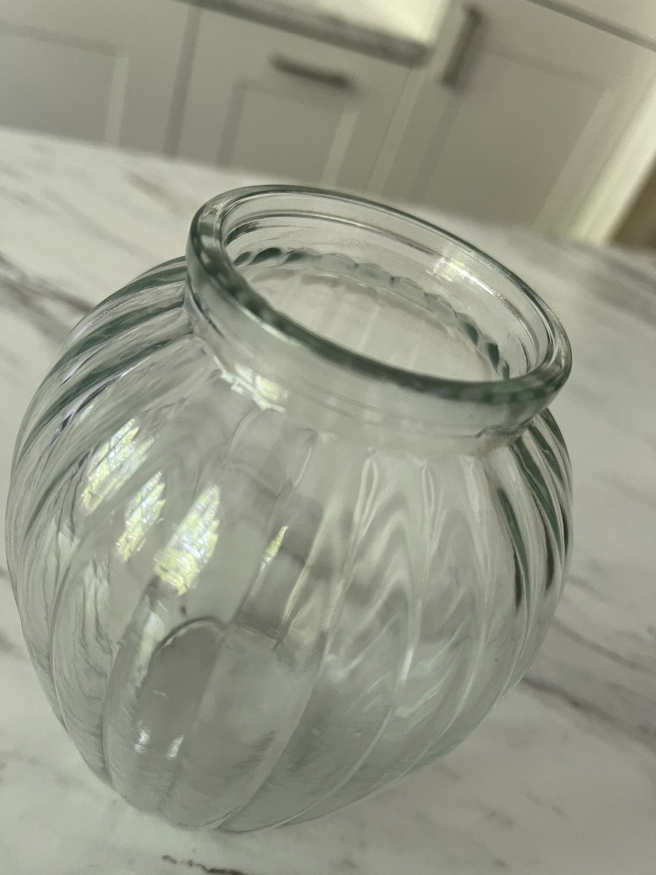 Clear glass vase 13cm Glass Round Ribbed Vase Small Glass Etsy
