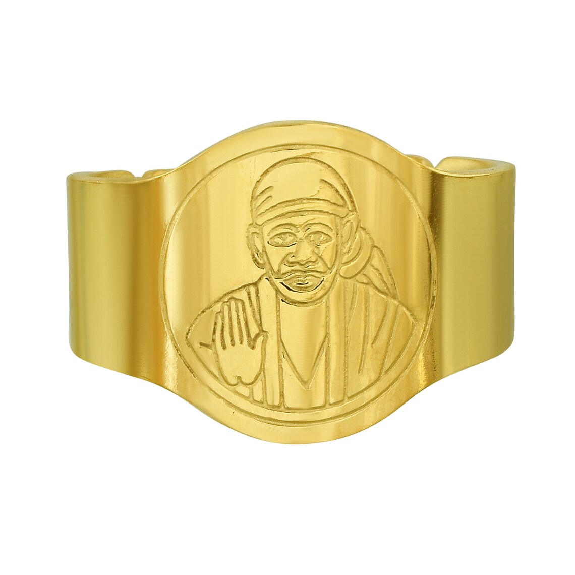 Gold Plated Sai Baba Hindu God Adjustable Ring Men or Women Etsy