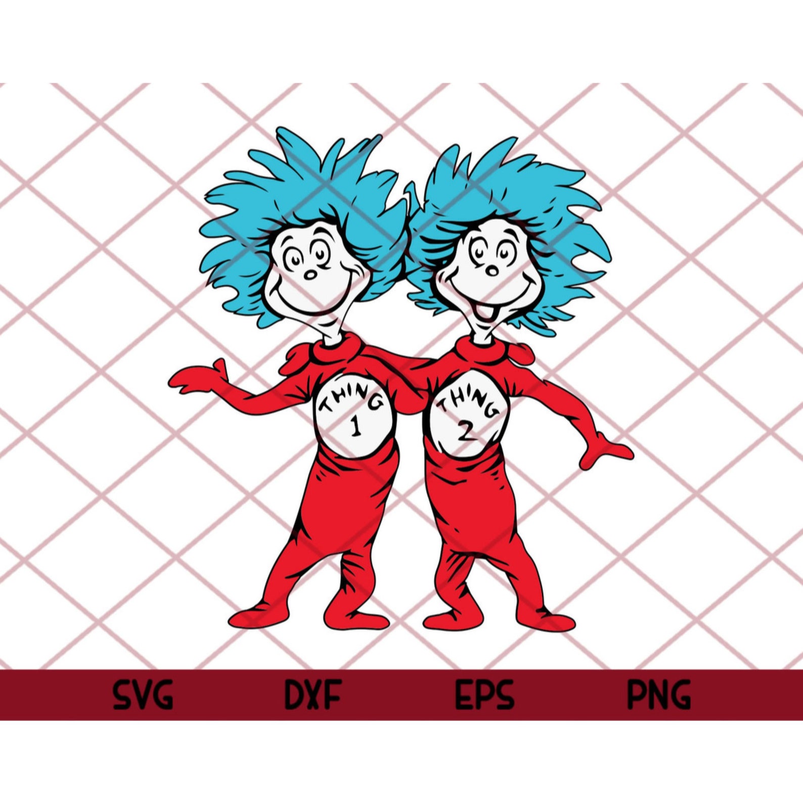 Thing 1 And Thing 2 Dr Seuss The Cat In The Hat SvgDr Seuss | Etsy