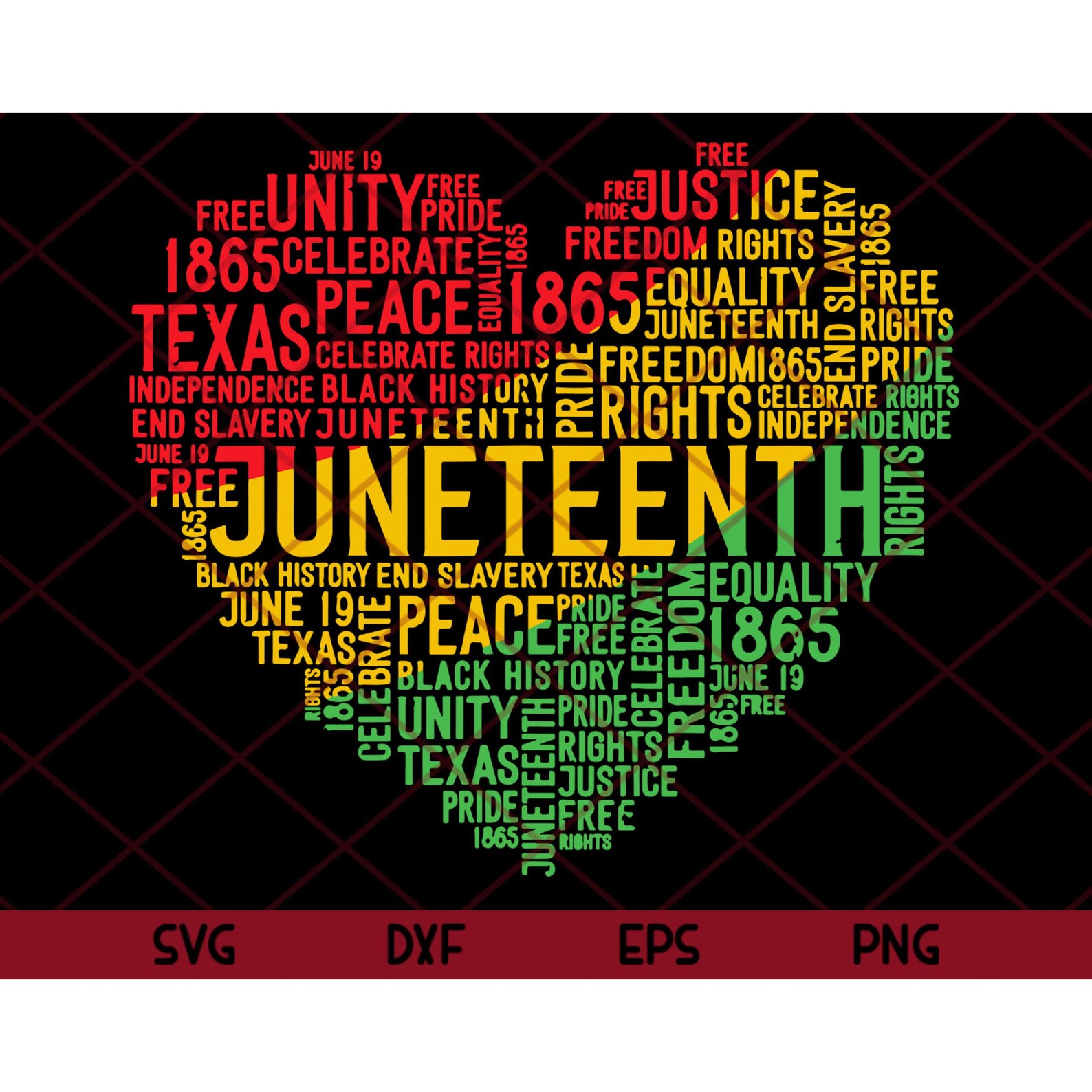 Juneteenth Heart Black History Afro American African Freedom | Etsy