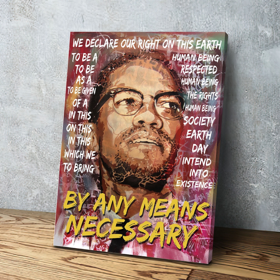 Malcolm X Quotes Canvas Art By Any Means Necessary Poster Etsy