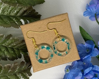 Gift for her, Jewelry, Bella Earring - Pressed Flowers Handmade Drop Earrings - Birthday, Anniversary, Personalized Day Gifts for her women