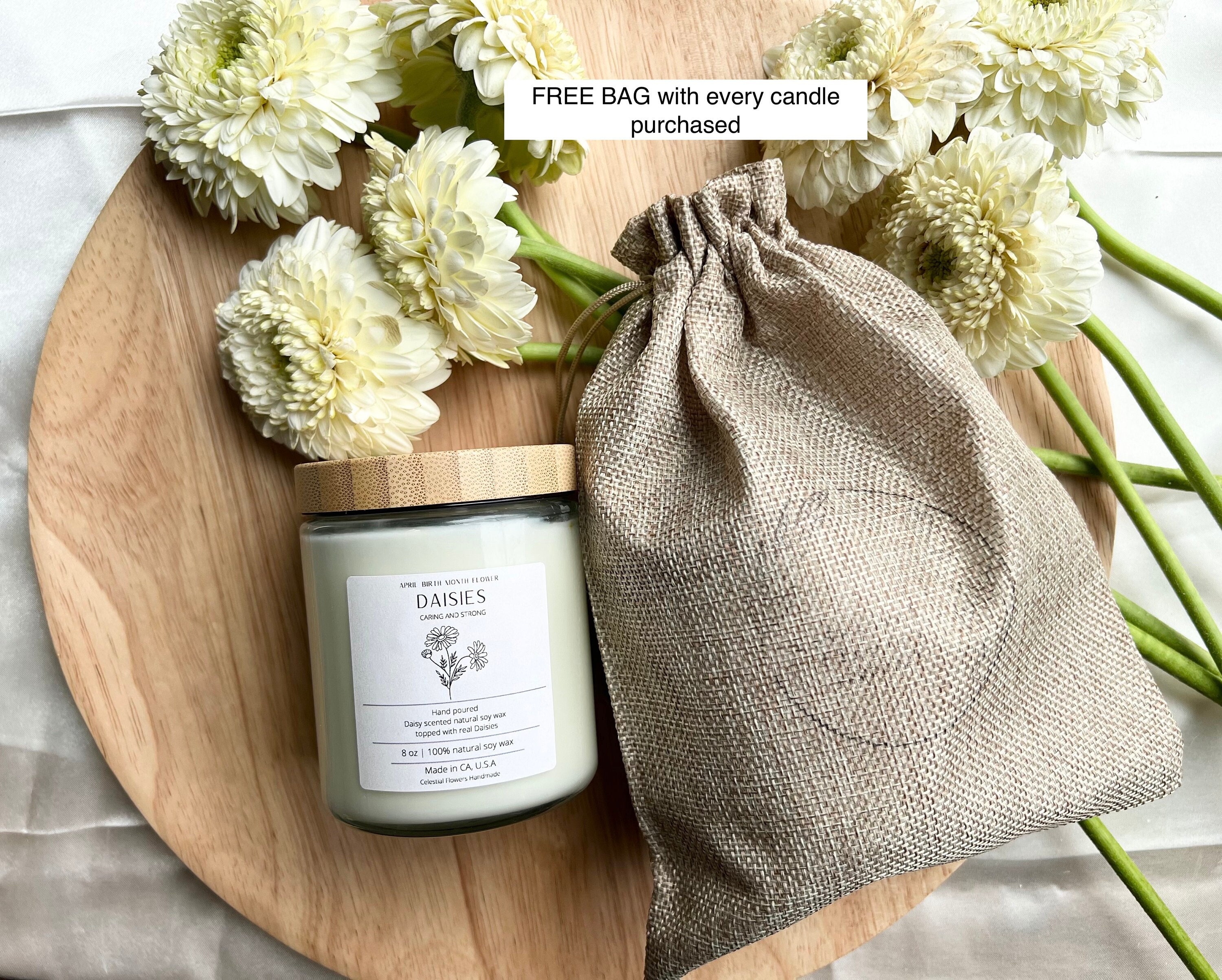 April Birth Month Flower Soy Candle