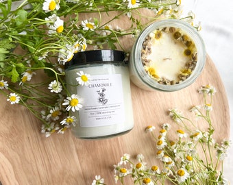 Hand Poured | Chamomile | All Natural Soy Wax Candle | Gift for her | Birthday | 8 oz | Bridesmaid Wedding Christmas | Anniversary | Decor
