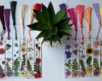 Handmade Bookmark, Birth Month Real Flower, Gift for her, Personalized Handmade, Pressed Flower Leaves Bookworm, Birthday Gift Mother&#39;s Day