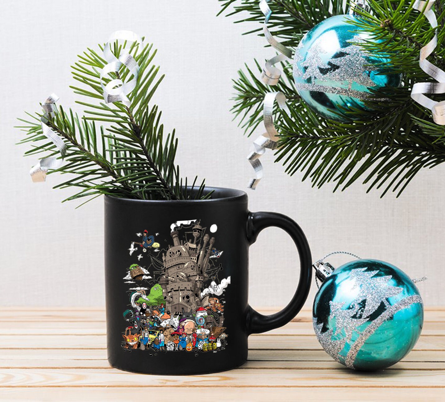 Studio Ghibli Mug Coffee Mug Anime Mug Black White | Etsy