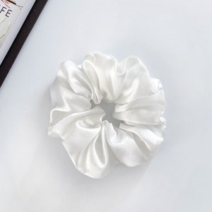Bridesmaid Proposal Gift: White Satin Scrunchie